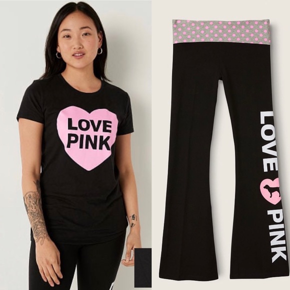 VS Pink 3 Piece Set Pink Originals New Release Campus Pants & Shirt & … - Picture 10 of 10